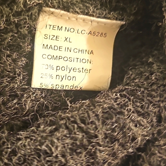 New L/C Lizette Collection Fuzzy Cardigan V-Neck Metallic Silver Discs XL GRAY - Picture 10 of 10